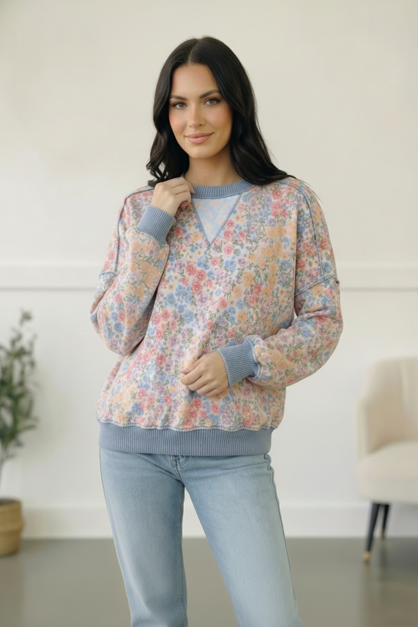 Meadow Breeze Floral Pullover    Joy & Country