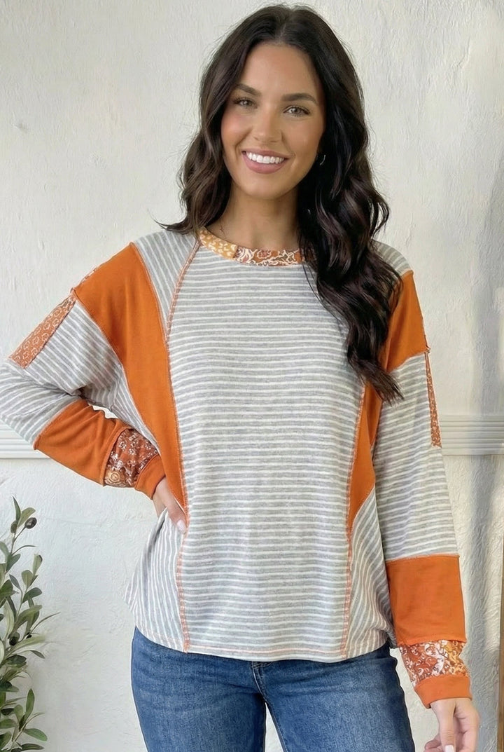 Charming Patchwork Raglan Top