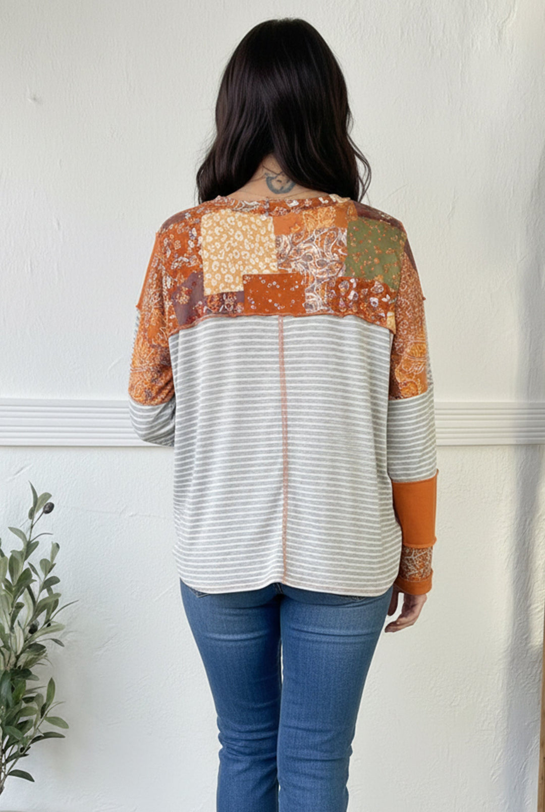 Charming Patchwork Raglan Top