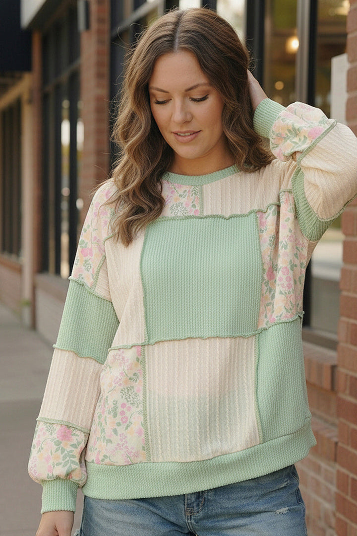 Floral Fields Mint Ribbed Colorblock    Joy & Country