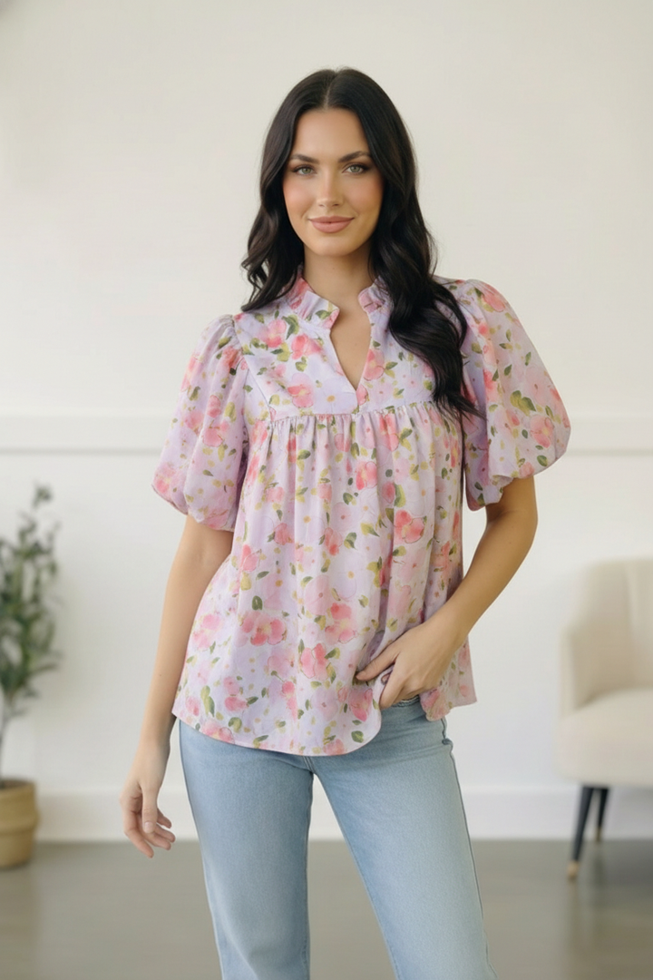 Painted Blossoms Posey Top    Joy & Country