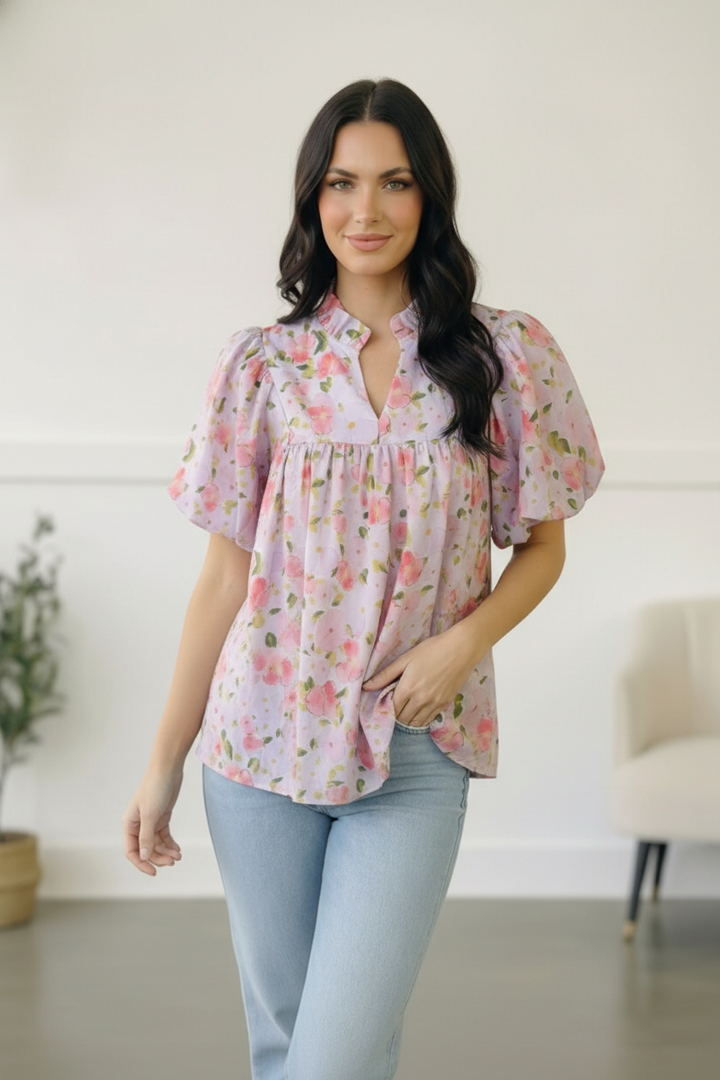 Painted Blossoms Posey Top    Joy & Country