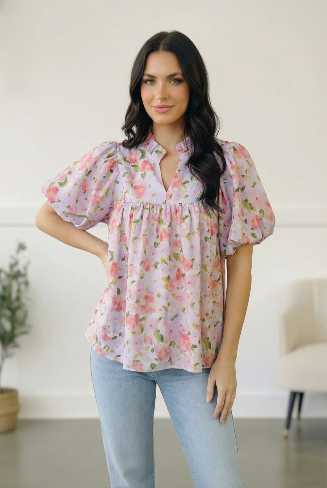 Painted Blossoms Posey Top    Joy & Country