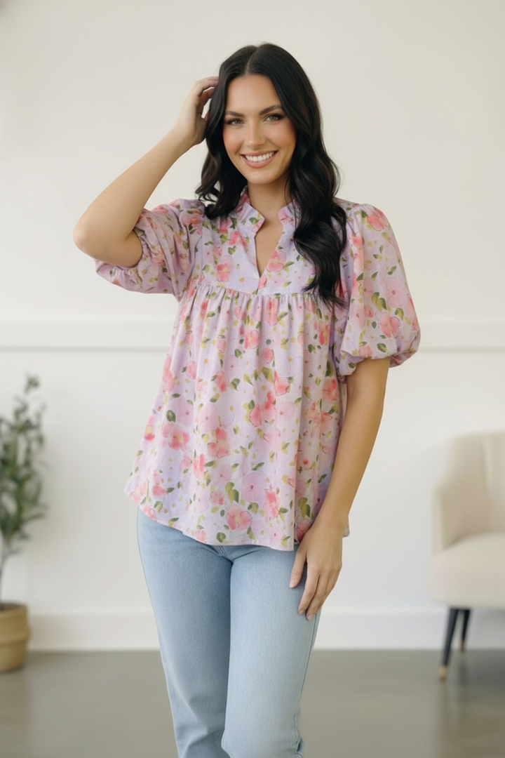 Painted Blossoms Posey Top    Joy & Country