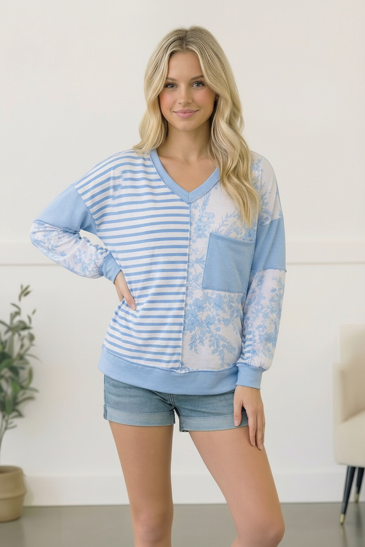 Coastal Calm Colorblock Top    Joy & Country