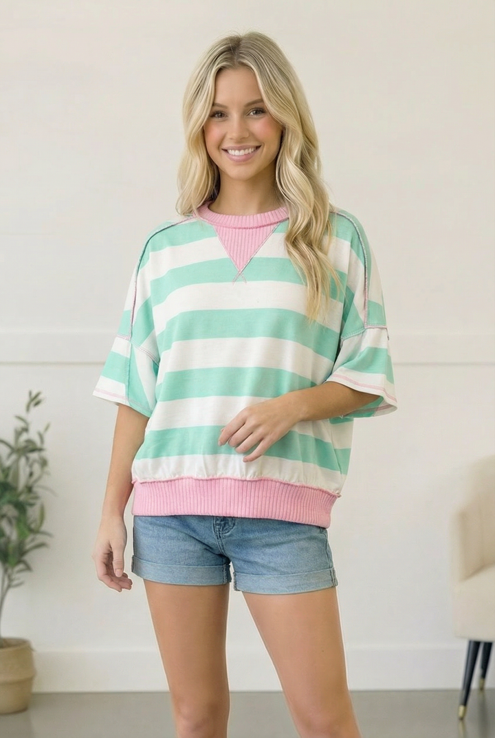 Mint Sugar Rush Colorblock Tee    Joy & Country