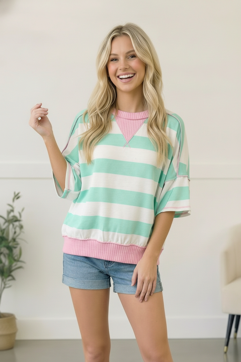 Mint Sugar Rush Colorblock Tee    Joy & Country