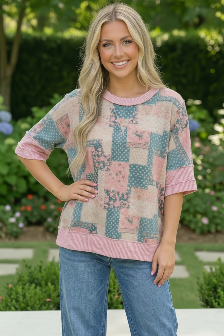 Patchwork Dreams Short Sleeve Top    Joy & Country