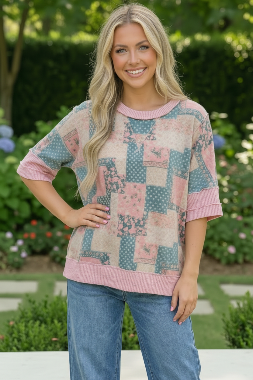 Patchwork Dreams Short Sleeve Top    Joy & Country