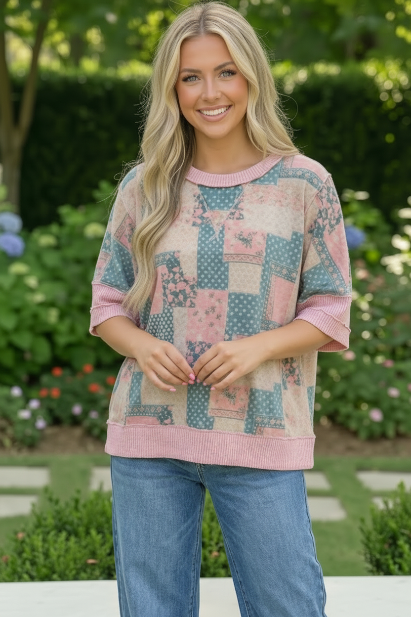 Patchwork Dreams Short Sleeve Top    Joy & Country