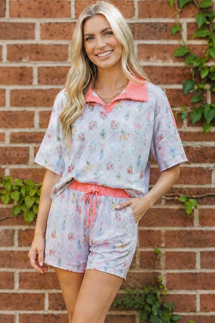 Petal Charm Matching Shorts Set