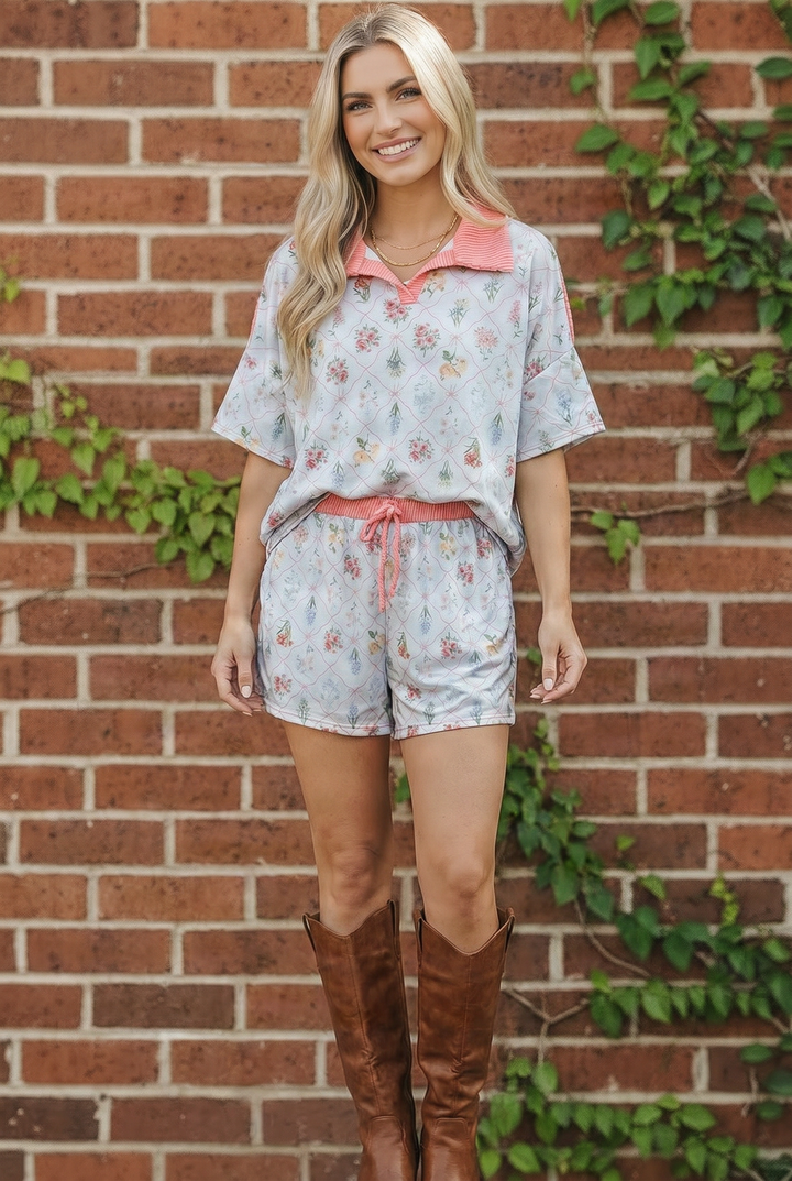 Floral Garden Matching Short Set    Joy & Country