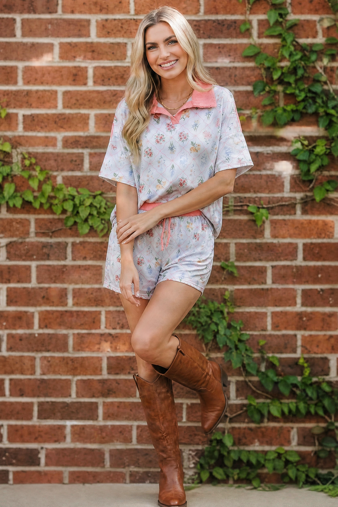 Floral Garden Matching Short Set    Joy & Country