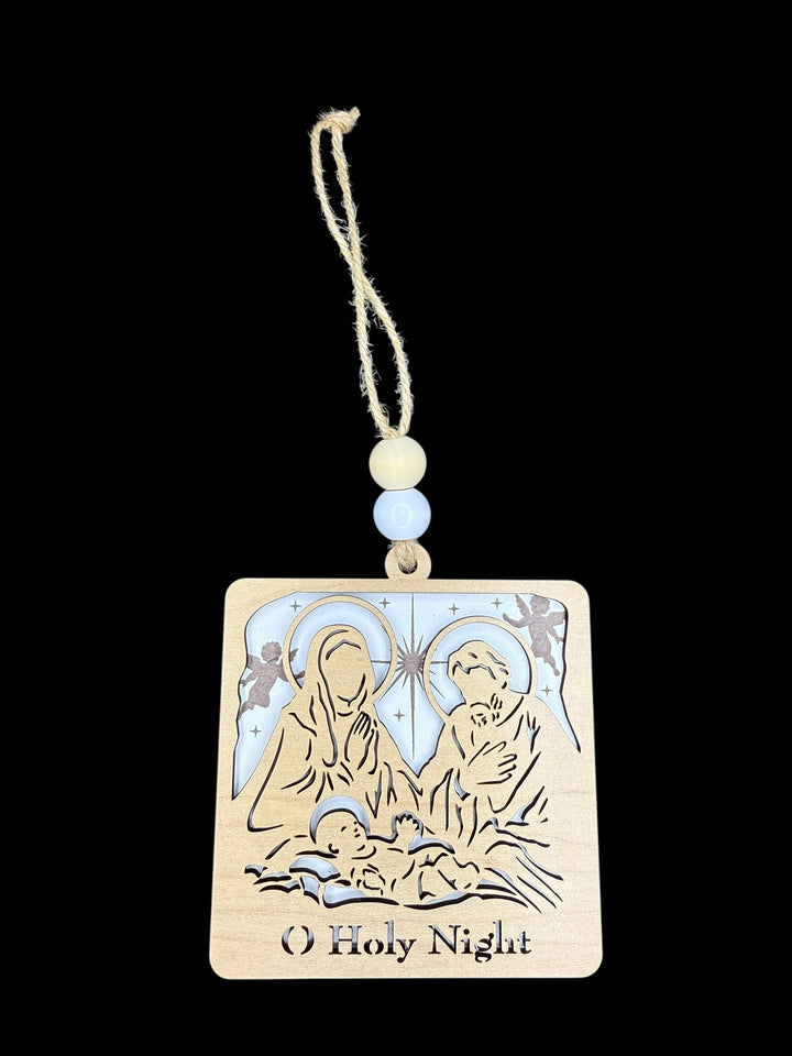 [PRE-ORDER] Handmade Maple Wood 3D Square Nativity Scene Ornaments | Made in the USA [SHIPS IN 1-2 WEEKS]