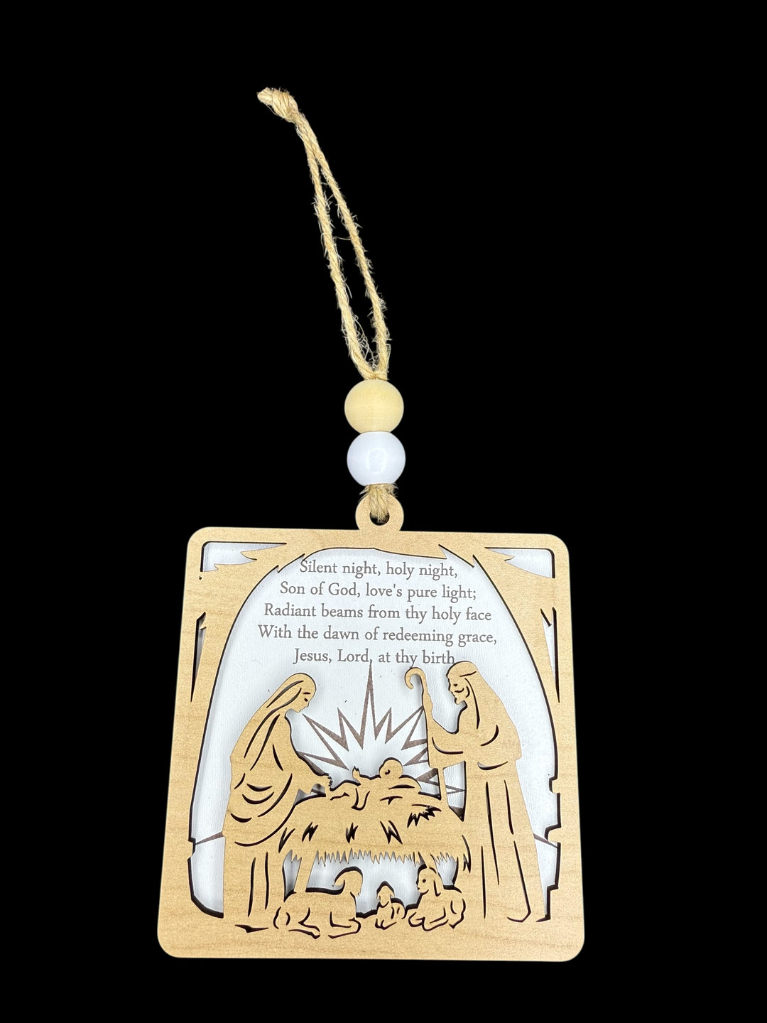 [PRE-ORDER] Handmade Maple Wood 3D Square Nativity Scene Ornaments | Made in the USA [SHIPS IN 1-2 WEEKS]