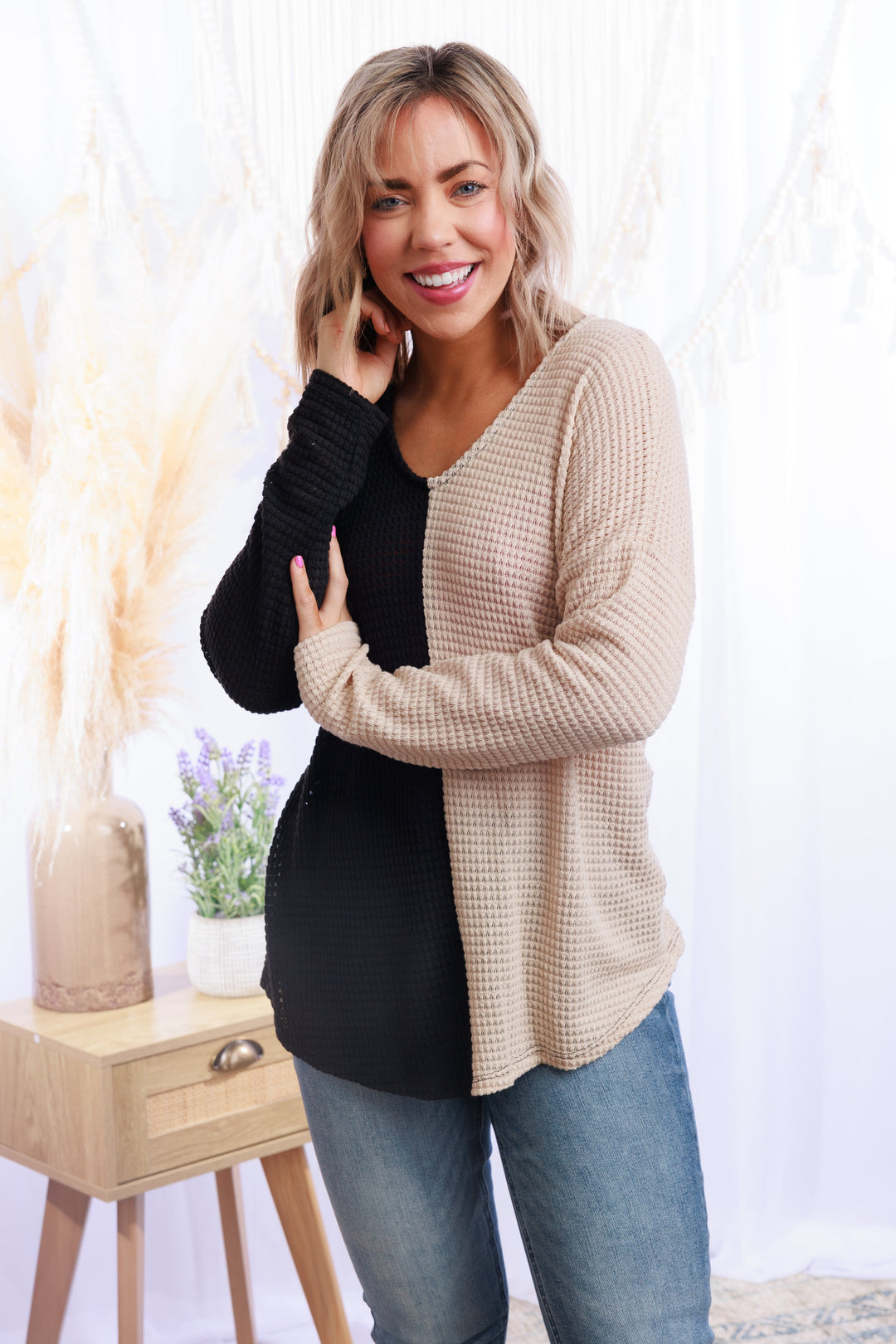 So Happy Together - Waffle-Knit Pullover
