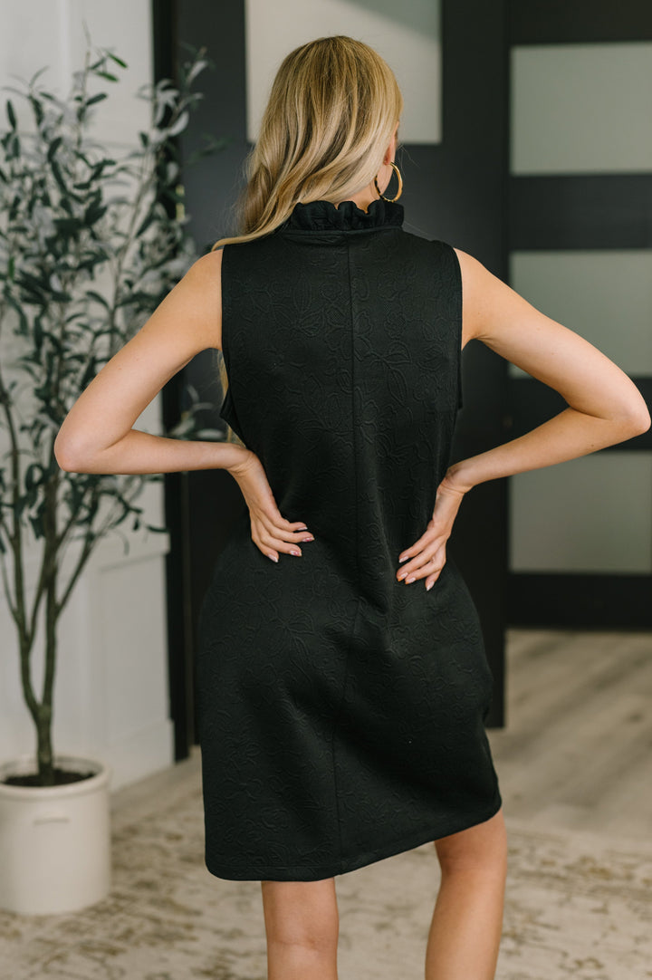High Tide High Neck Embossed Sleeveless Dress in Black   Womens Joy & Country