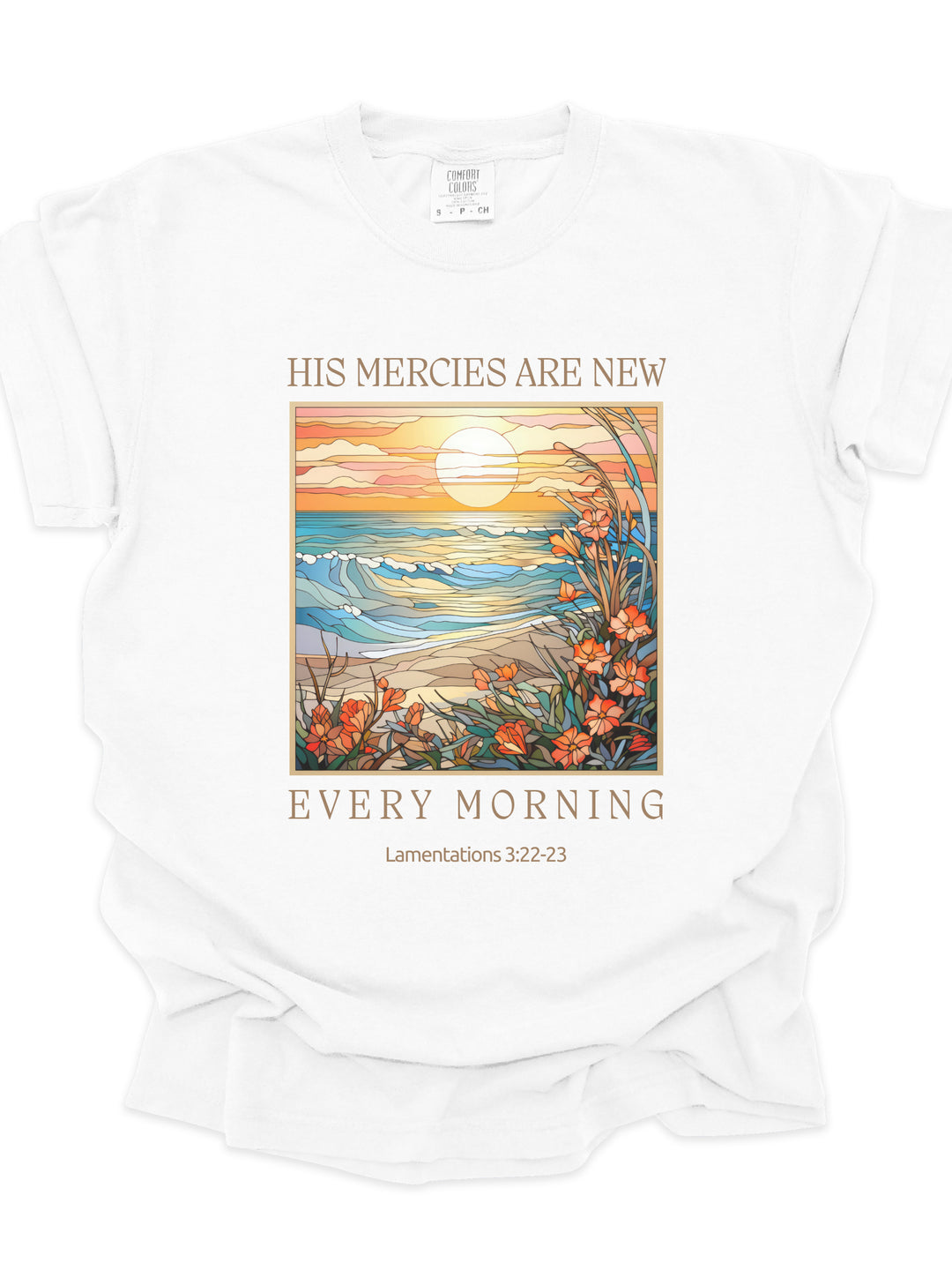 His Mercies Are New Every Morning - Premium Unisex Heavyweight Crew-Neck T-shirt - Joy & Country