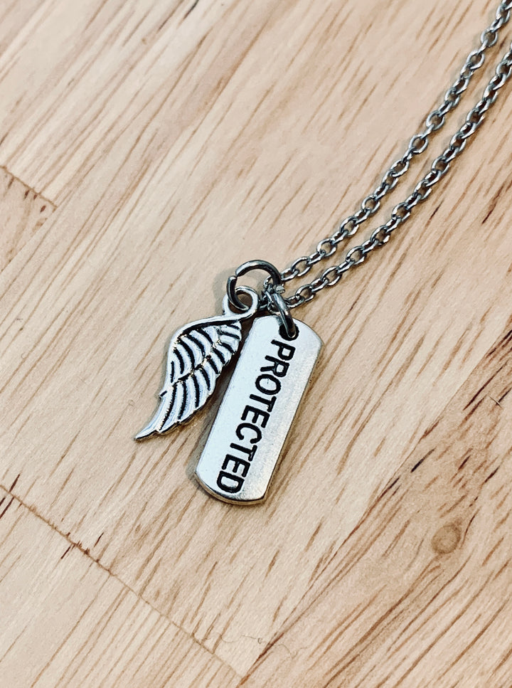 Protected Charm With Angel Wing - The Refuge Necklace