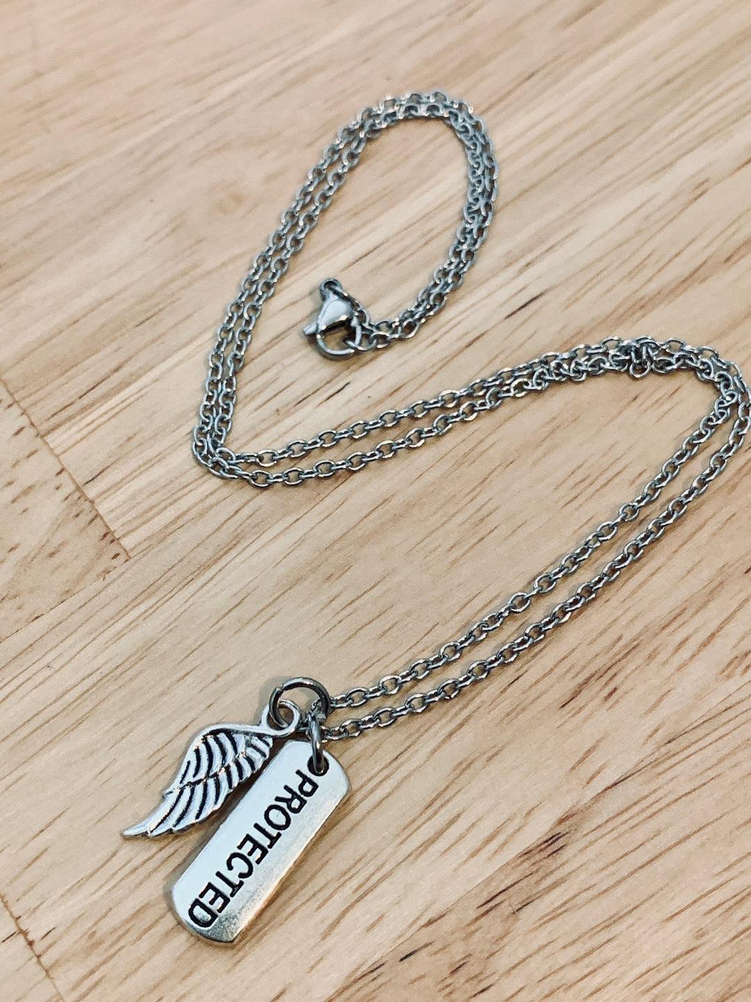 Protected Charm With Angel Wing - The Refuge Necklace