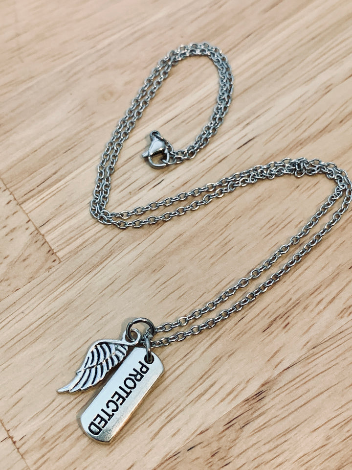 Protected Charm With Angel Wing - The Refuge Necklace