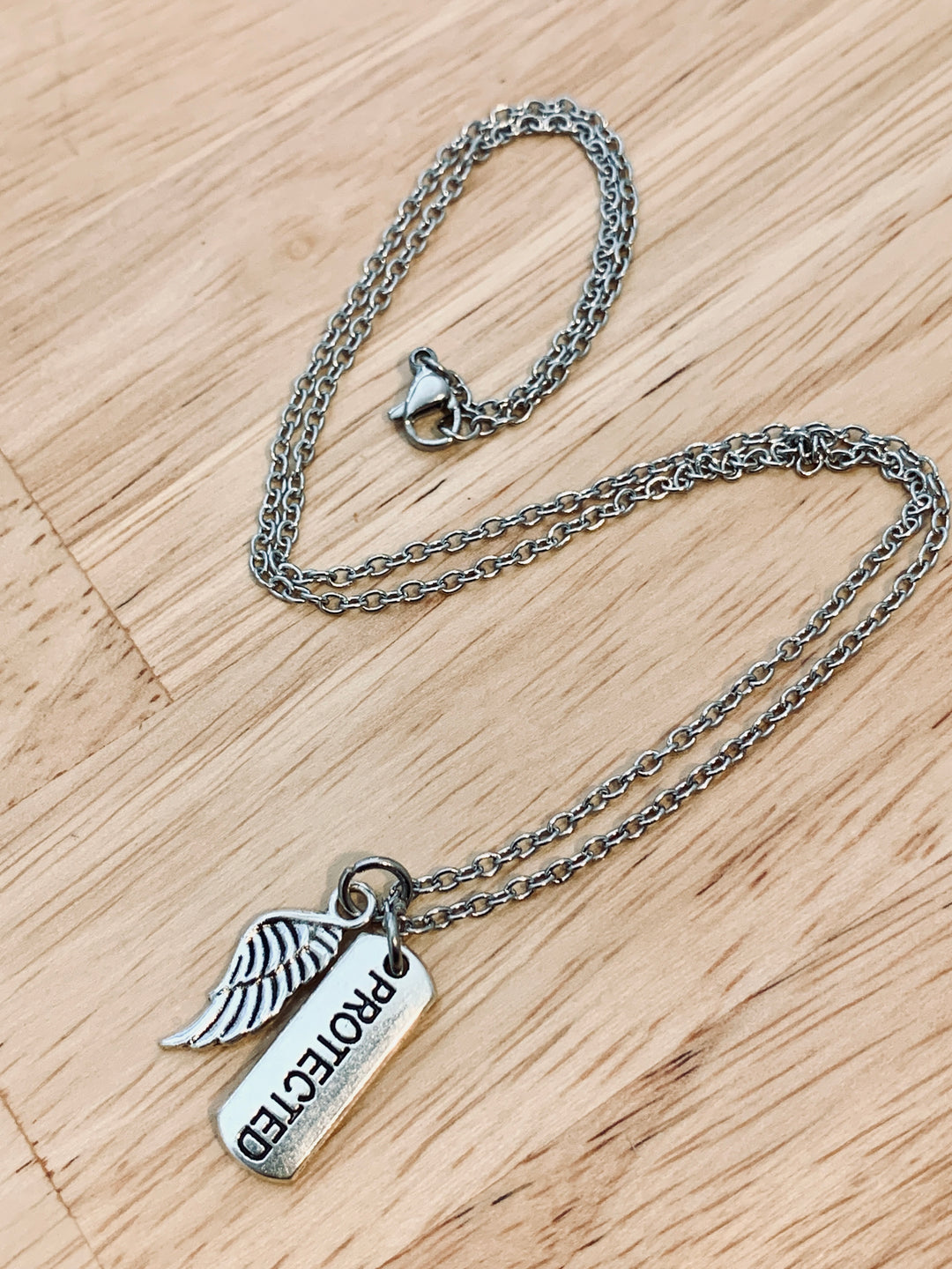 Protected Charm With Angel Wing - The Refuge Necklace