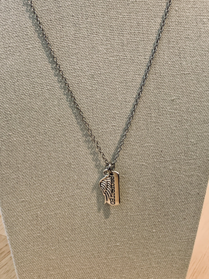 Protected Charm With Angel Wing - The Refuge Necklace