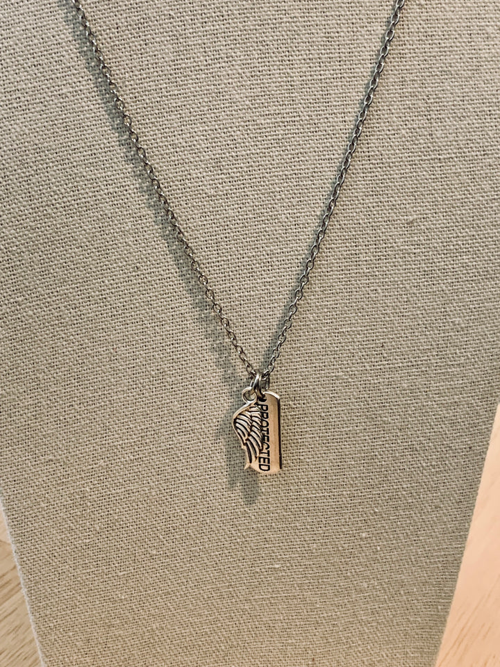 Protected Charm With Angel Wing - The Refuge Necklace