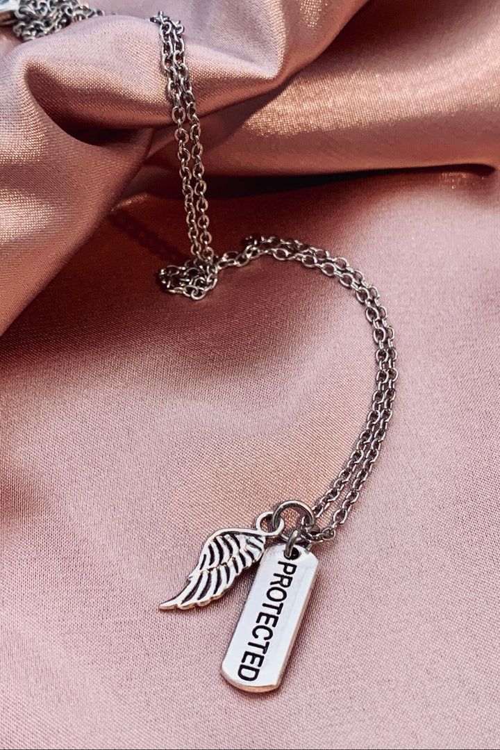 Protected Charm With Angel Wing - The Refuge Necklace
