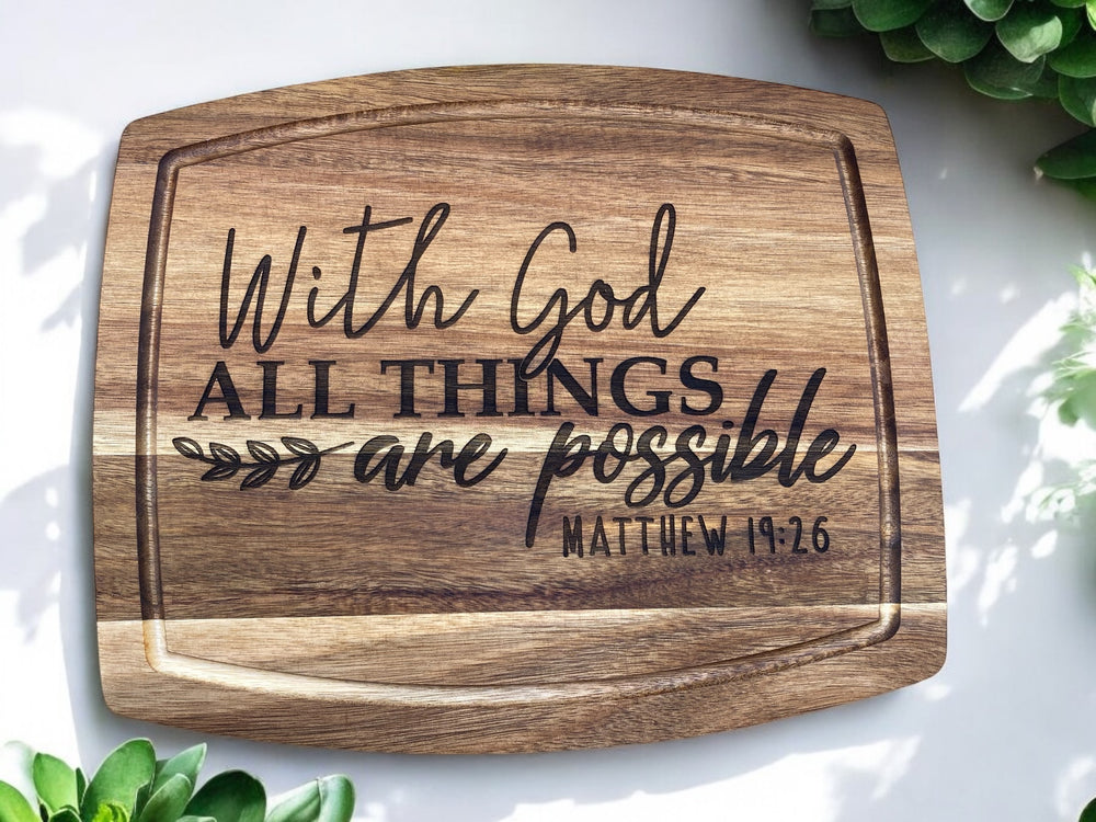 [PRE-ORDER] Hardwood Laser-Engraved Cutting Board 10x12 (4 Versions) [SHIPS IN 1-2 WEEKS] - Joy & Country