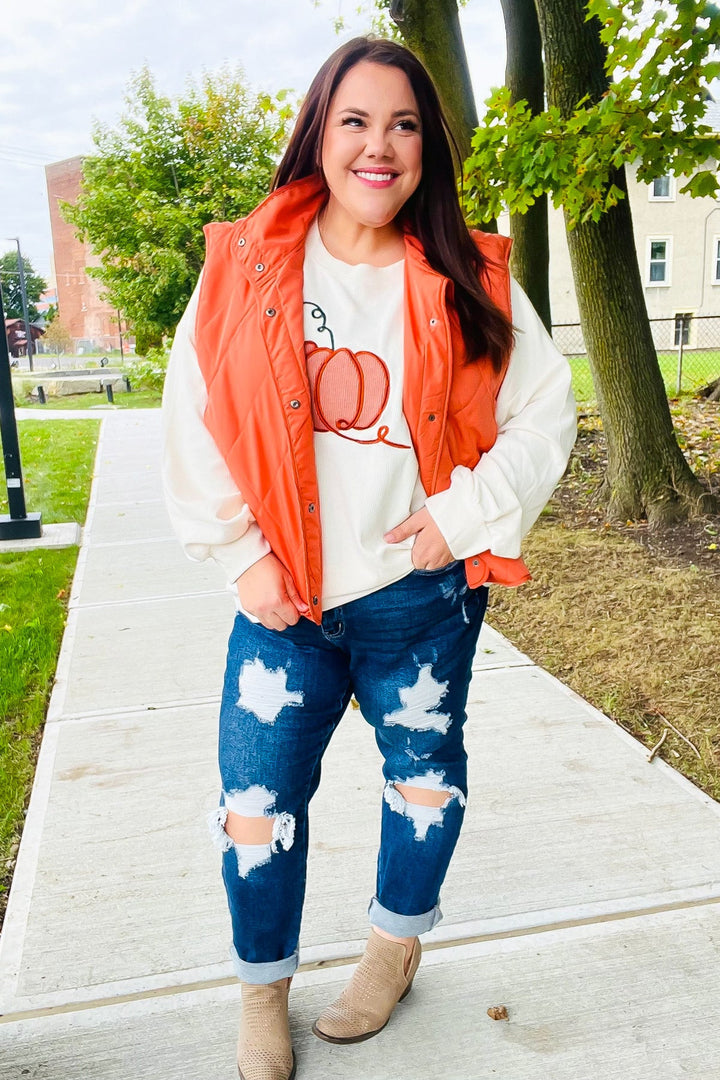 Fall Ready Snap-Button Quilted Puffer Vest - Joy & Country