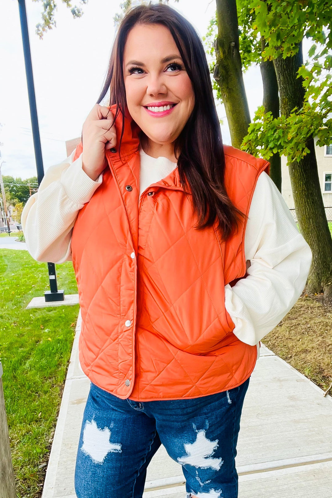 Fall Ready Snap-Button Quilted Puffer Vest - Joy & Country