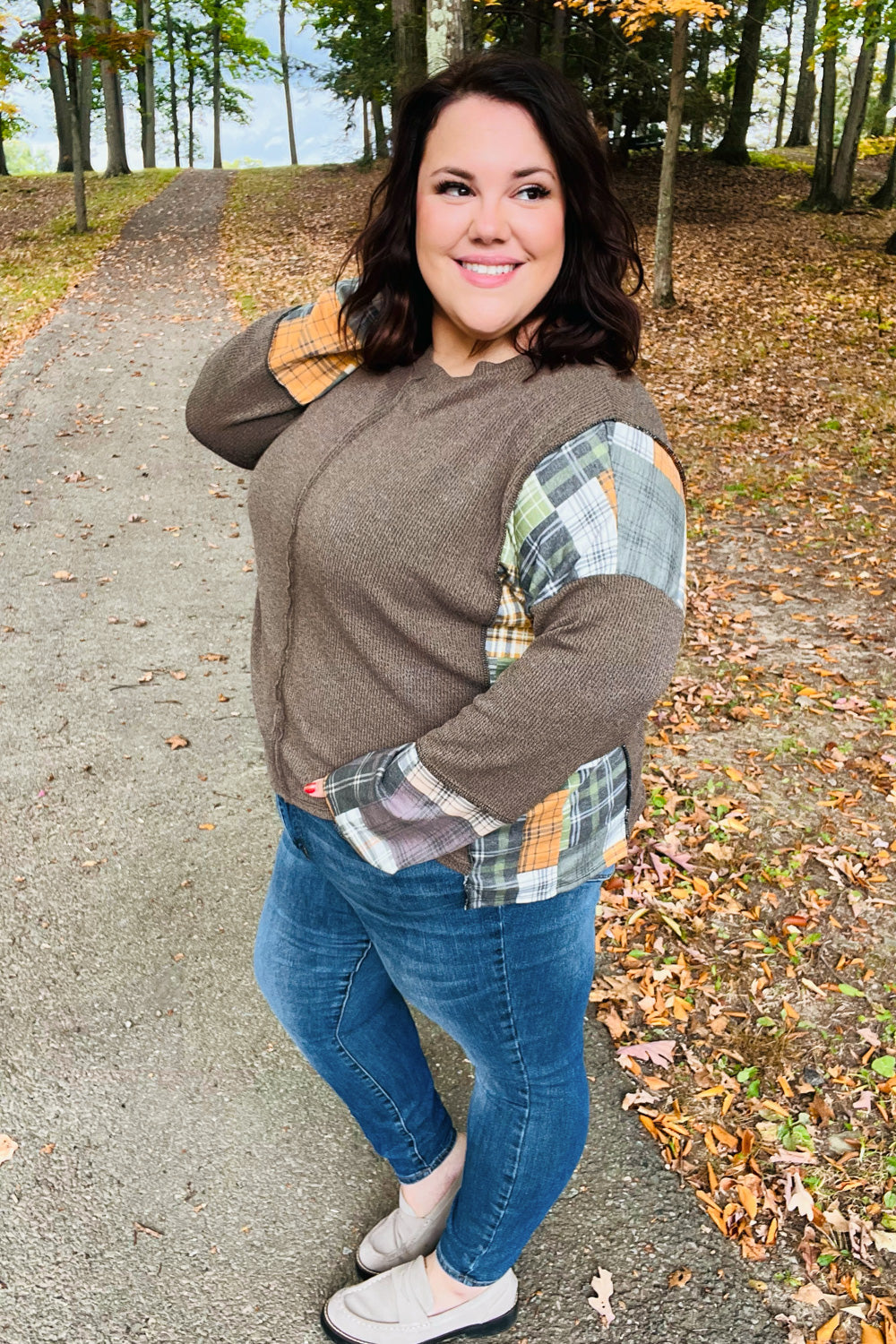 Cozy Up In Plaid Top