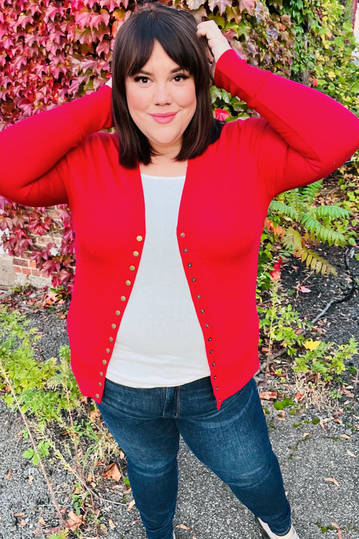 On The Town Cardigan - Red