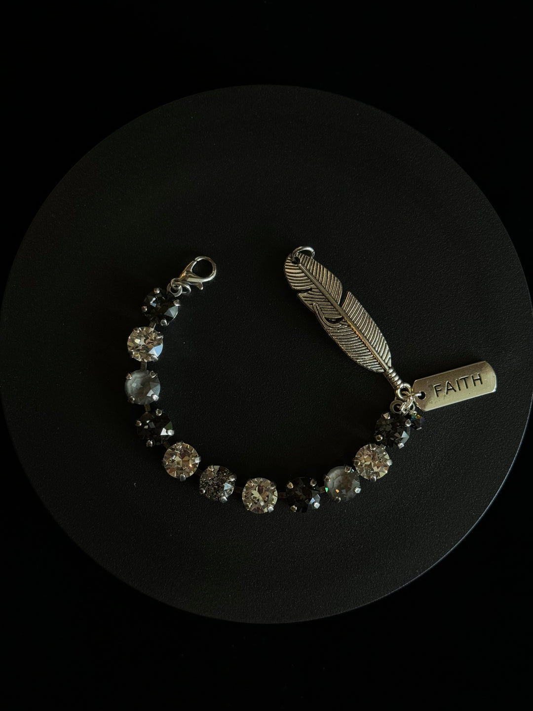 Faith Charm - Handcrafted Australian Crystal Feather Bracelet