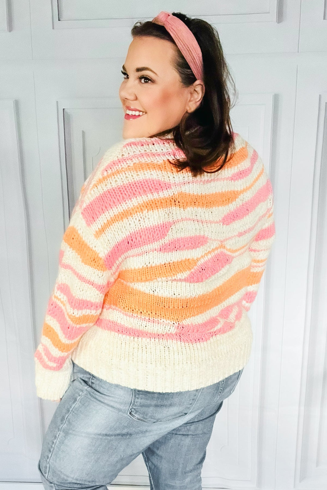 All About Town - Multicolor Stripe Chunky Knit Sweater