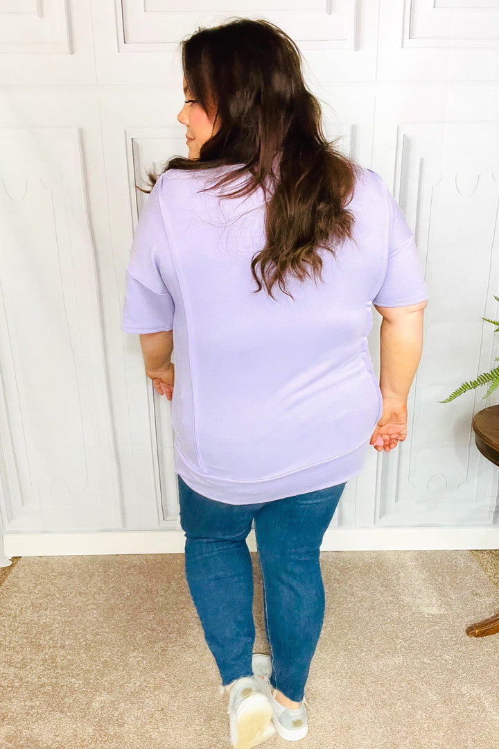 Make Your Day French Terry Top - Lilac
