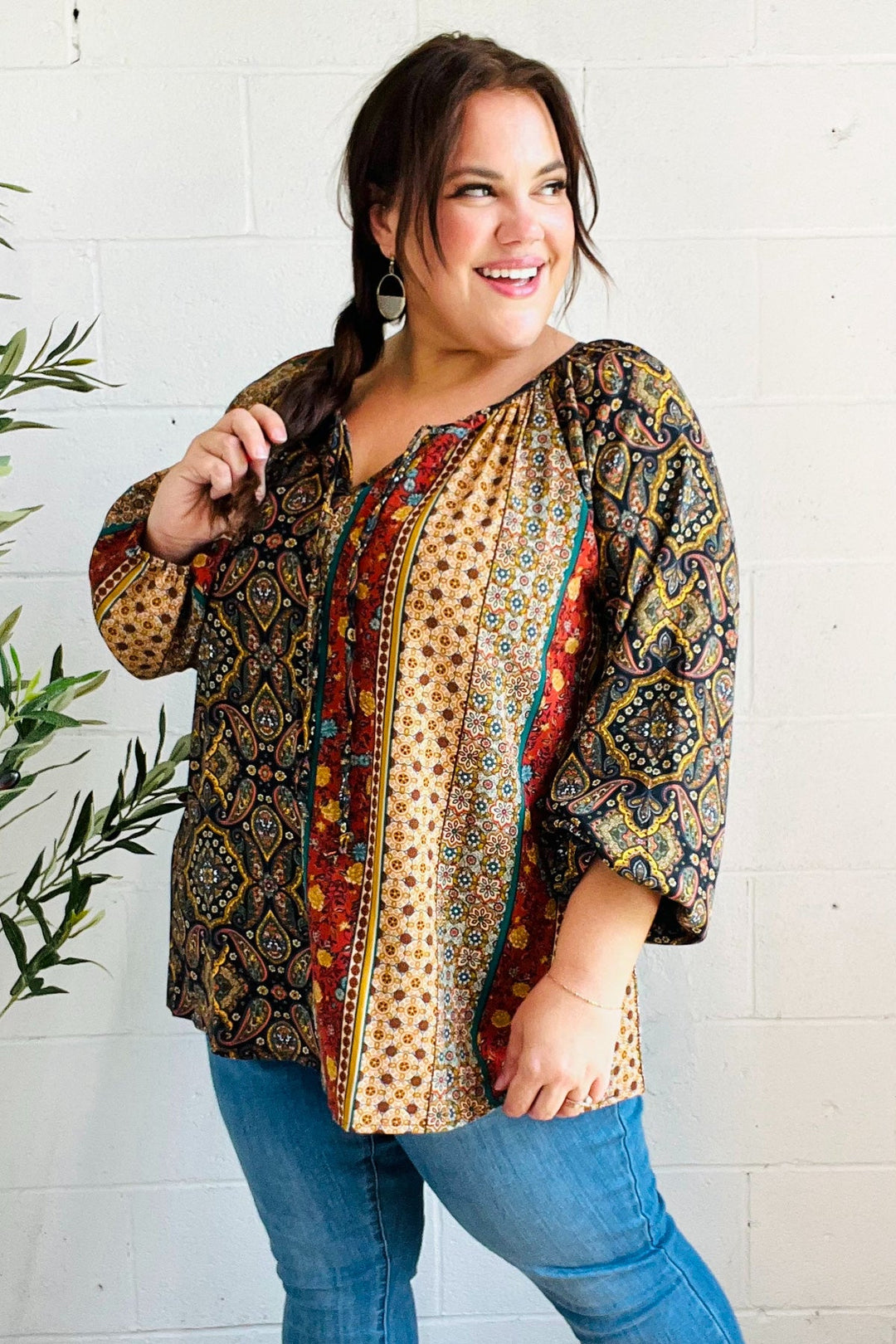 Boho Vibes - Paisley Raglan Blouse - Joy & Country