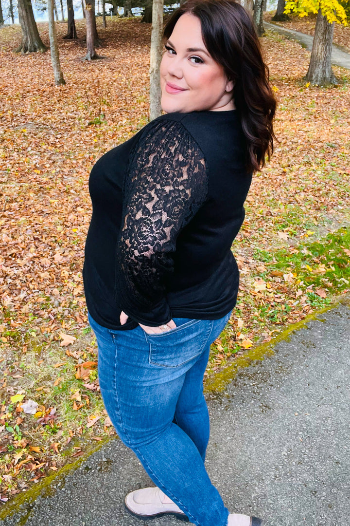 Can't Resist - Floral Lace Sweater Top