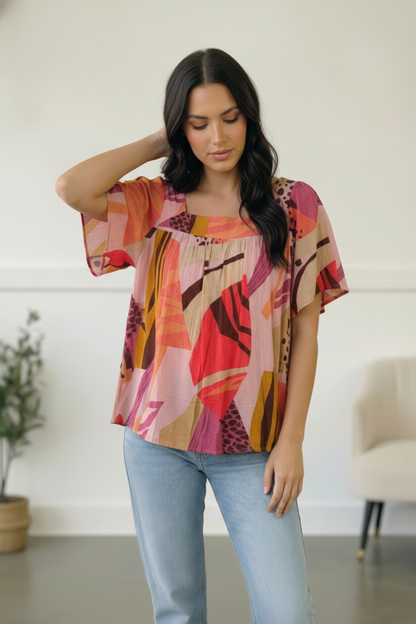 Canvas Muse Print Blouse   Blouses Joy & Country