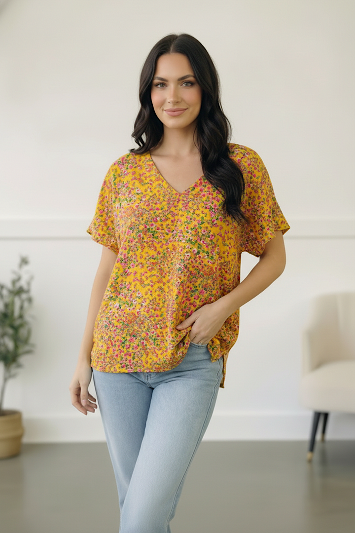 Sunlit Meadow Floral Top    Joy & Country