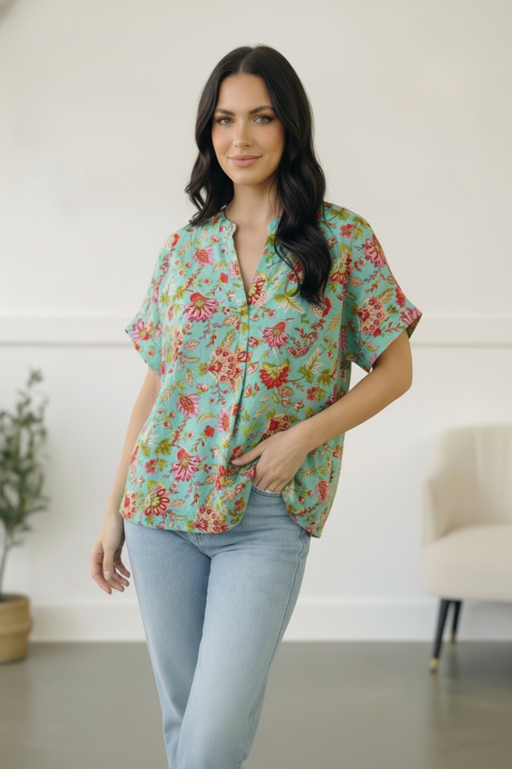 Jade Garden Easy Does it Blouse    Joy & Country