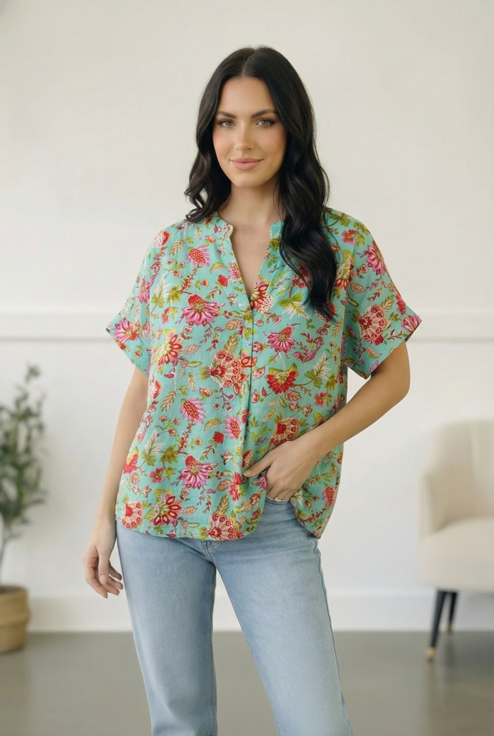 Jade Garden Easy Does it Blouse    Joy & Country