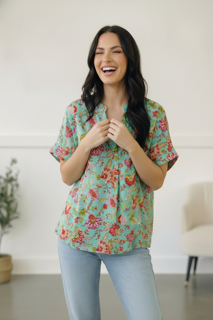 Jade Garden Easy Does it Blouse    Joy & Country