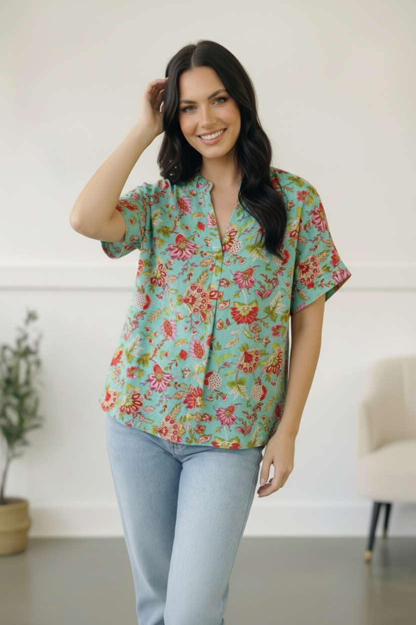 Jade Garden Easy Does it Blouse    Joy & Country