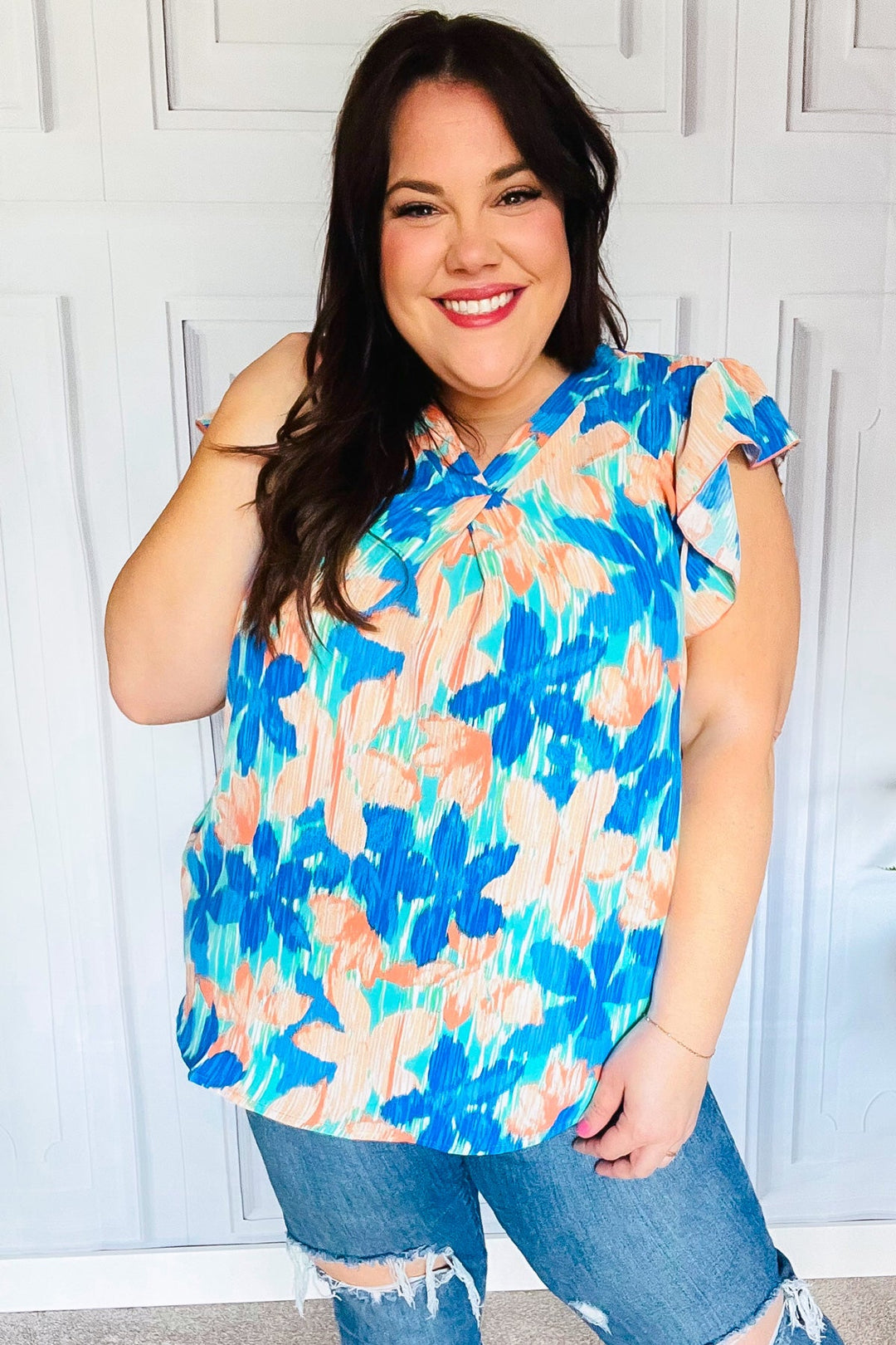 In The Tropics Floral Top - Turquoise - Joy & Country
