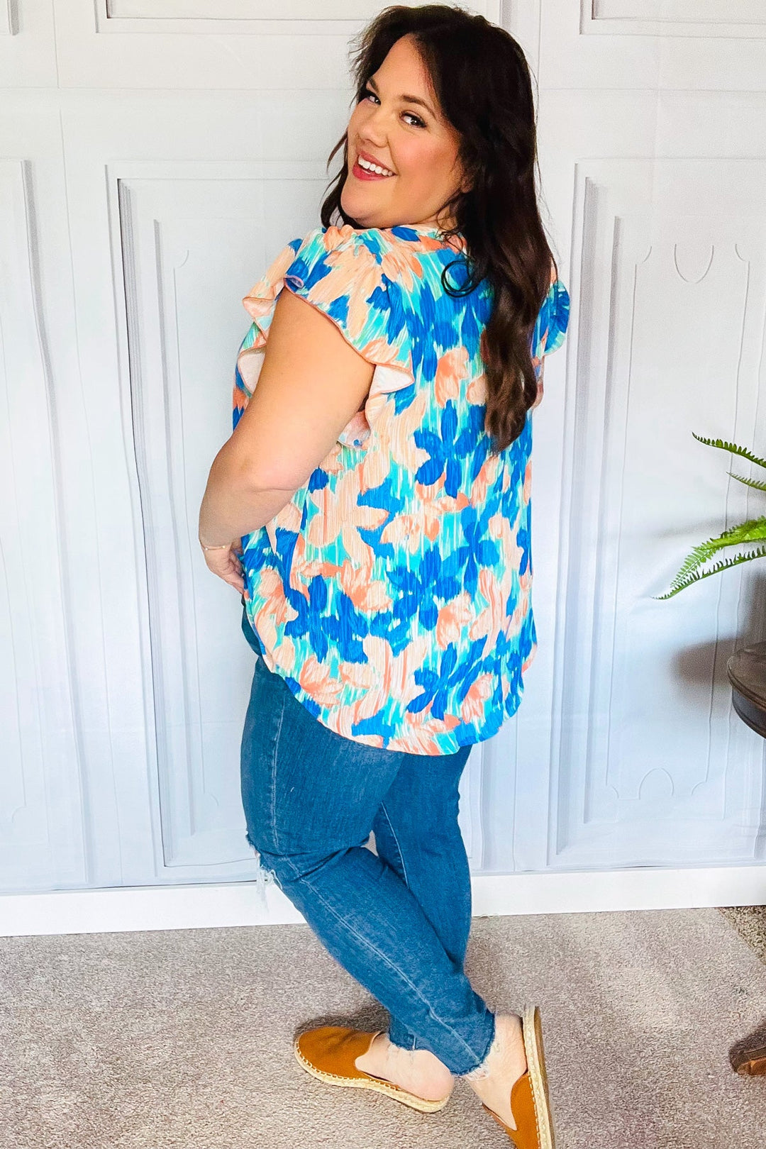 In The Tropics Floral Top - Turquoise - Joy & Country