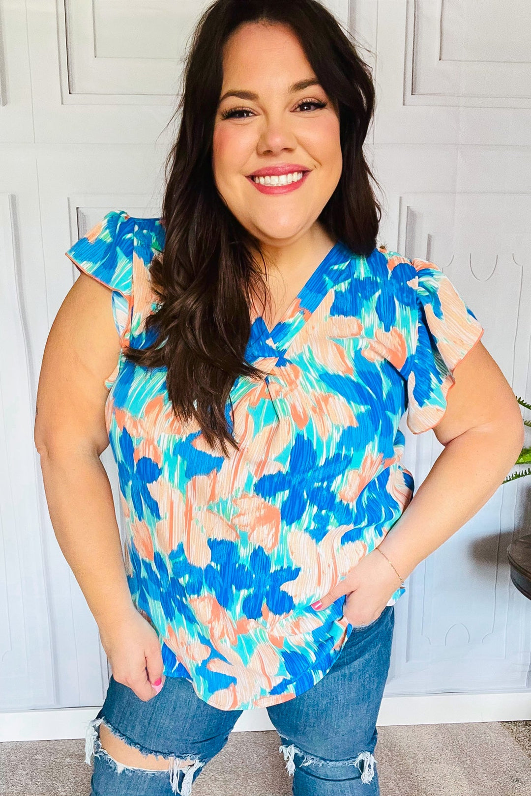 In The Tropics Floral Top - Turquoise - Joy & Country