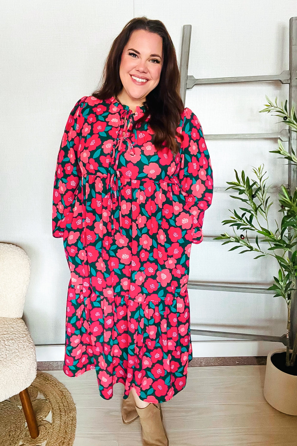 Speak Joy - Bow-Tie Babydoll Maxi Dress - Joy & Country