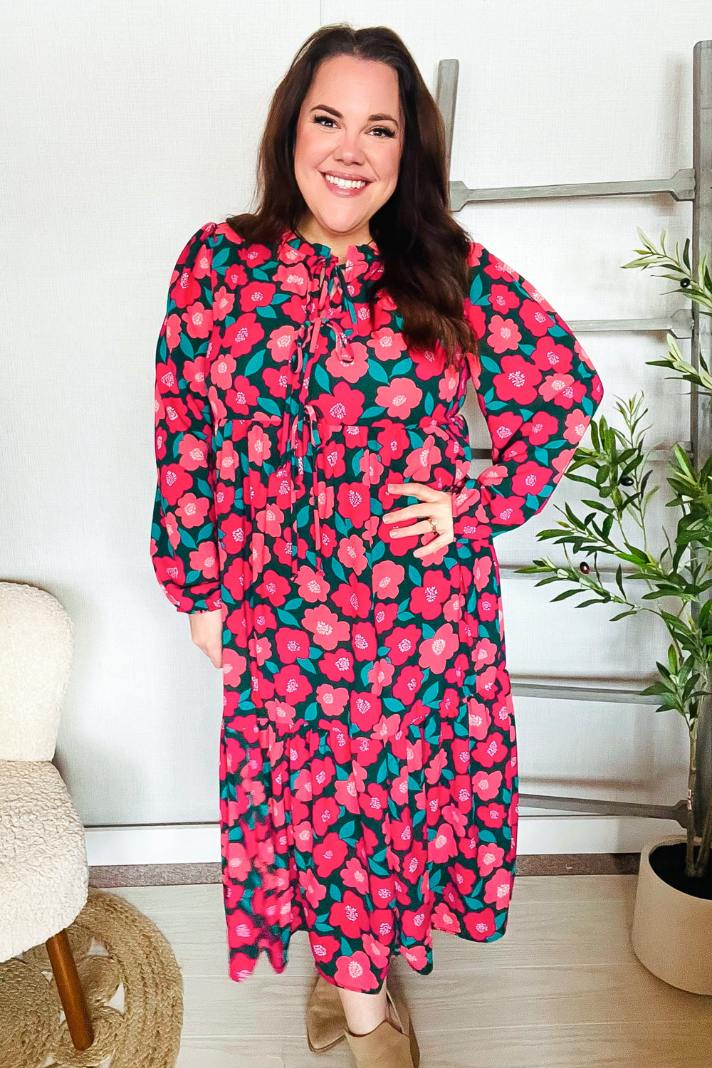 Speak Joy - Bow-Tie Babydoll Maxi Dress - Joy & Country